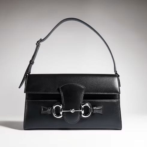 Horsebit Ristretto medium shoulder bag in black leather, $3,350 (approx. P195,171), GUCCI, gucci.com